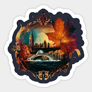 Urban Autumn Symphony Sticker